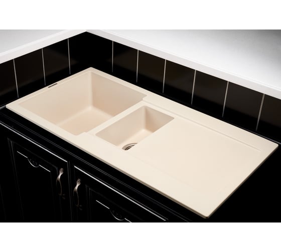 Кухонная гранитная мойка Kuppersberg MODENA 1.5B2D ECRU 8332