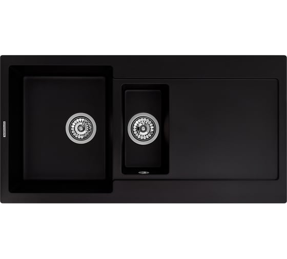 Кухонная гранитная мойка Kuppersberg MODENA 1.5B2D BLACK METALLIC 8331
