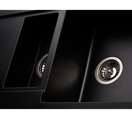 Кухонная гранитная мойка Kuppersberg MODENA 1.5B2D BLACK METALLIC 8331
