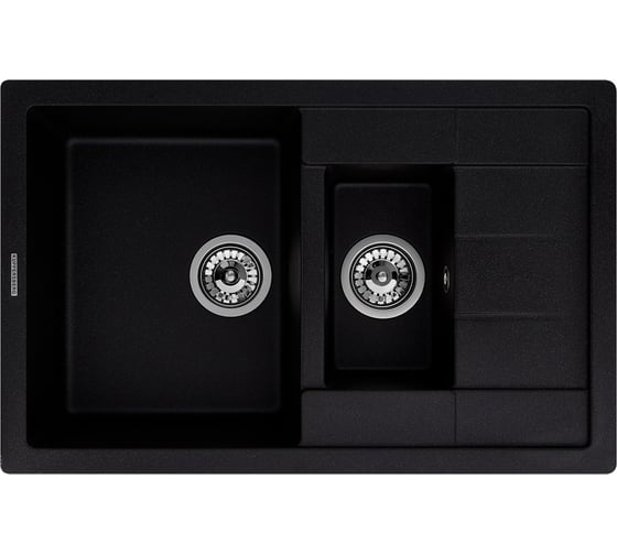 Кухонная гранитная мойка Kuppersberg MODENA 1.5B1D BLACK 8337 1