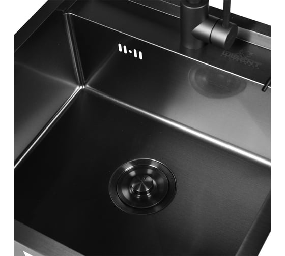 Кухонная мойка из нержавеющей стали WISENT 5050B с PVD-покрытием, с дозатором KW35050B