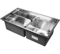 Кухонная мойка из нержавеющей стали WISENT 7843-S с коландером и дозатором KWS7843-S WS7843-S/W302644/W405A/WGER011