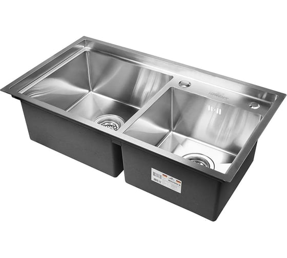 Кухонная мойка из нержавеющей стали WISENT 7843-S с коландером и дозатором KWS7843-S WS7843-S/W302644/W405A/WGER011