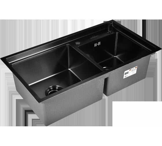 Мойка из нержавеющей стали WISENT 7843B-S с PVD-покрытием, с коландером и дозатором KWS7843-S