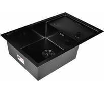 Кухонная мойка из нержавеющей стали WISENT 7850B-X с PVD-покрытием, с дозатором KWW37850B-X