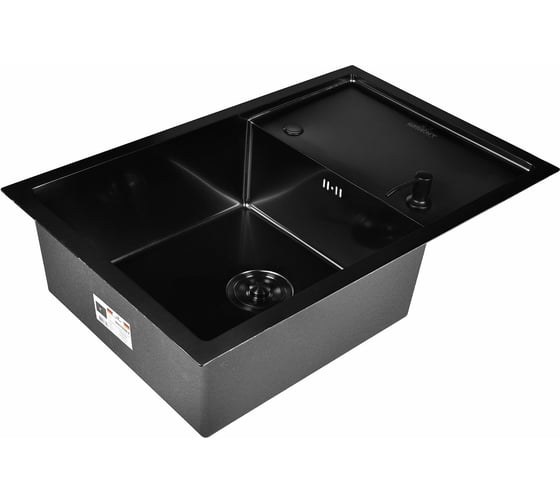 Кухонная мойка из нержавеющей стали WISENT 7850B-X с PVD-покрытием, с дозатором KWW37850B-X 1