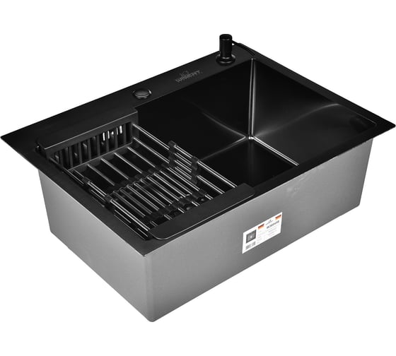 Мойка из нержавеющей стали WISENT 6045B с PVD-покрытием, с коландером и дозатором KW36045B 1