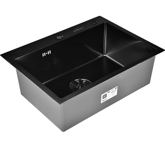 Мойка из нержавеющей стали WISENT 6045B с PVD-покрытием, с коландером и дозатором KW36045B