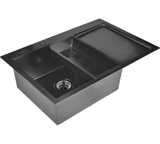Кухонная мойка из нержавеющей стали WISENT 7851B-L с PVD-покрытием, с коландером KW37851B-L WS37851B-L/W30430B/WGER010