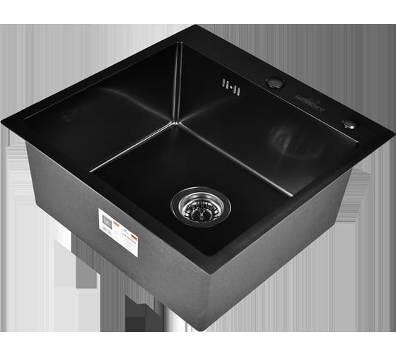 Комплект мойка из нержавеющей стали WISENT с PVD, с коландером WGS35050B/WGER019B/W302644B