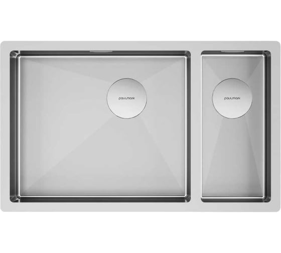 Мойка Paulmark NEXT 69/2S UNI нержавеющая сталь, брашированная нерж.сталь, левая, 690x440мм, PM226944-BSL 1