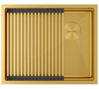 Мойка Paulmark NEXT-PRO 54 UNI нержавеющая сталь, брашированное золото, 540x450мм, 1,2мм PM705445-BG