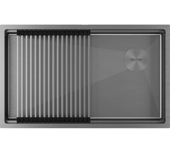 Мойка Paulmark нержавеющая сталь NEXT-PRO 74 UNI вороненая сталь,740x450мм, 1,2мм PM707445-GM 1
