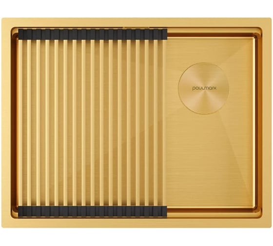 Мойка Paulmark нержавеющая сталь NEXT-PRO 58 UNI брашированное золото, 580x450мм, 1,2мм PM705845-BG 1