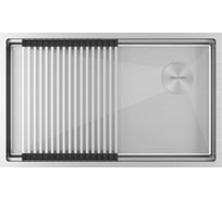 Мойка Paulmark нержавеющая сталь NEXT-PRO 74 UNI брашированная нерж.сталь, 740x450мм, 1,2мм PM707445-BS