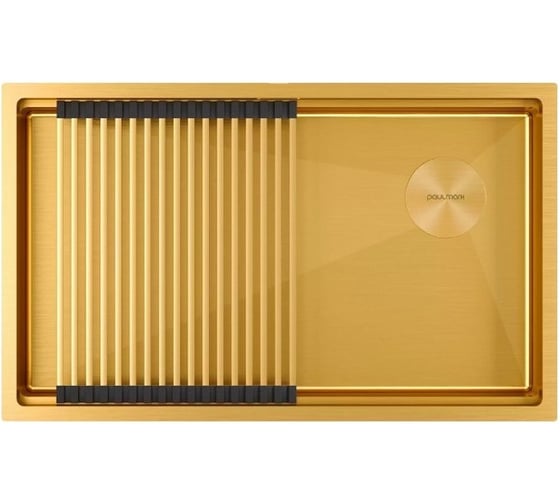 Мойка Paulmark нержавеющая сталь NEXT-PRO 74 UNI брашированное золото, 740x450мм, 1,2мм PM707445-BG 1