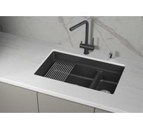 Кухонная мойка Granula KS кварц 7304iU, ЧЁРНЫЙ