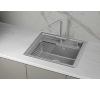 Кварцевая мойка для кухни GRANULA KS- 6003i, АЛЮМИНИУМ