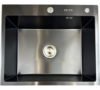 Кухонная мойка OUTE из нержавеющей стали с PVD покрытием 60x50 см с сифоном Цвет черный матовый T76050H