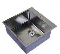 Мойка MIXLINE PRO настольный монтаж, 50x50 cм, 2.0 мм, выпуск 3 1/2, 20 см, с сифоном, сатин 556573
