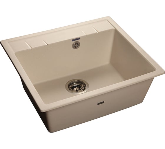 Мойка мрамор GRANFEST QUADRO GF-Q-561 1 чаша, 560х500 мм, белый Q-561 бел