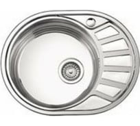 Мойка LEDEME нержавеющая сталь, врезная, овал, 570x450x180, 0.8 мм., выпуск 3 1/2, левая чаша ДЕКОР L65745-L 97941