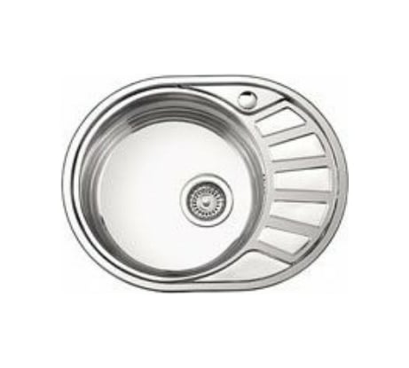 Мойка LEDEME нержавеющая сталь, врезная, овал, 570x450x180, 0.8 мм., выпуск 3 1/2, левая чаша ДЕКОР L65745-L 97941