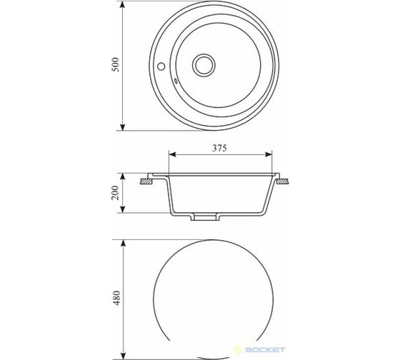Кухонная мойка GRANSTONES из искусственного камня GS-02-307