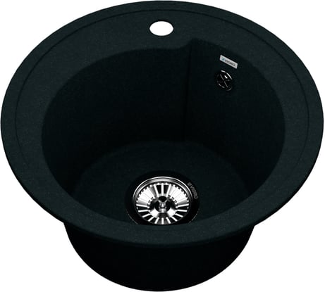 Мойка для кухни VIGRO из искусственного мрамора, (440х440х205) с уникальным дизайном чаши в форме капли VG101 обсидиан