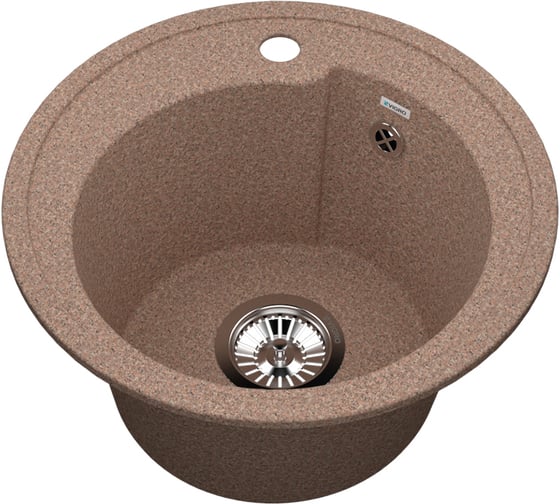 Мойка для кухни VIGRO из искусственного мрамора, (440х440х205) с уникальным дизайном чаши в форме капли VG101 терракотовый 1