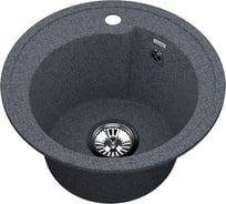 Мойка для кухни VIGRO из искусственного мрамора, (440х440х205) с уникальным дизайном чаши в форме капли, темно-серый VG101