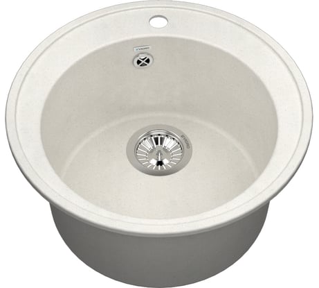 Мойка для кухни VIGRO из искусственного мрамора, (470х470х190) классическая круглая с глубокой чашей VG102 жасмин