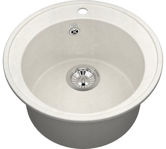 Мойка для кухни VIGRO из искусственного мрамора, (470х470х190) классическая круглая с глубокой чашей VG102 жасмин