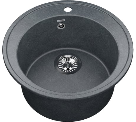 Мойка для кухни VIGRO из искусственного мрамора, (470х470х190) классическая круглая с глубокой чашей VG102 грей