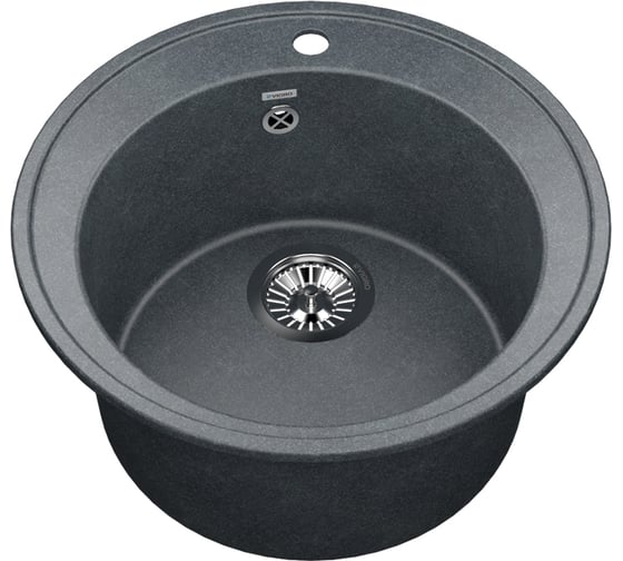 Мойка для кухни VIGRO из искусственного мрамора, (470х470х190) классическая круглая с глубокой чашей VG102 грей