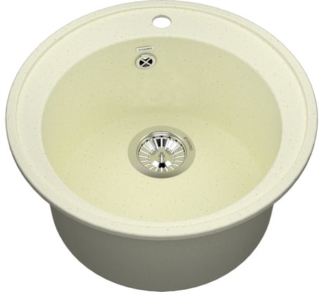 Мойка для кухни VIGRO из искусственного мрамора, (470х470х190) классическая круглая с глубокой чашей VG102 колорадо