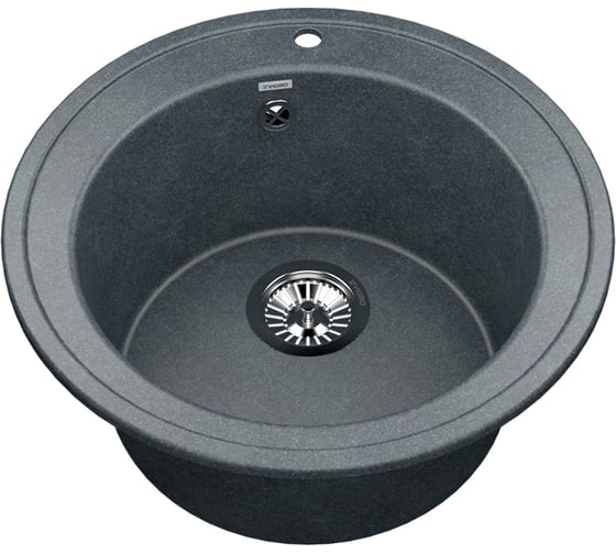 Мойка для кухни VIGRO из искусственного мрамора, (505х505х210) классическая круглая VG104 грей 1