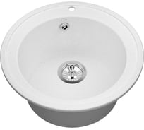 Мойка для кухни VIGRO из искусственного мрамора, (505х505х210) классическая круглая VG104 белый