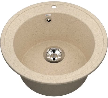 Мойка для кухни VIGRO из искусственного мрамора, (505х505х210) классическая круглая VG104 латте