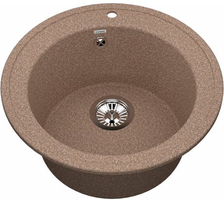 Мойка для кухни VIGRO из искусственного мрамора, (505х505х210) классическая круглая VG104 терракотовый