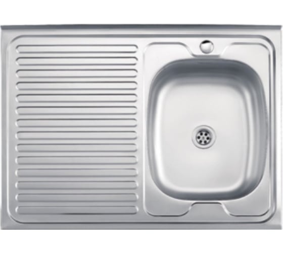Мойка из нержавеющей стали накладная Ledeme 60x80 см матовый L78060-R 1