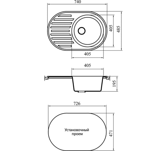Кухонная мойка из мрамора Novell Каролина Nl303 графит