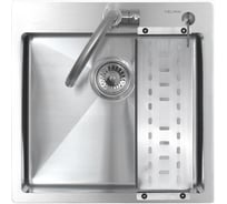 Мойка MELANA R5050H  ProfLine 3,0/200 САТИН врезная квадратная в комплекте с дозатором и коландером MLN-R5050H+дозатор+коландер