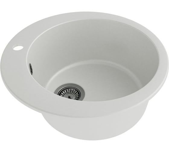 Мойка для кухни Teymi D51 круглая белая матовая Lori Midi T120125 ЦБ-00285201 1