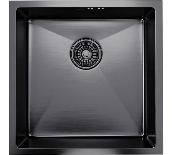 Подстольная мойка MIXLINE PRO 45x45, 3 мм, выпуск 3 1/2, 20 см, с сифоном, черный графит 547226