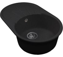 Мойка MIXLINE ML-GMS105 СТАНДАРТ овальная с крылом, черный 308, 740х460х190мм 558122
