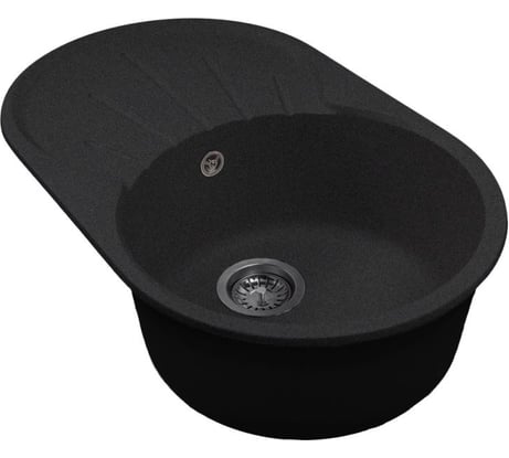 Мойка MIXLINE ML-GMS105 СТАНДАРТ овальная с крылом, черный 308, 740х460х190мм 558122