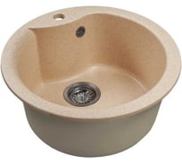 Мойкa MIXLINE ML-GMS101 СТАНДАРТ круглая, бежевый 328, 480 мм, глубина чаши 190 558082