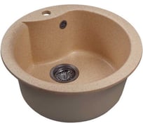 Мойкa MIXLINE ML-GMS101 СТАНДАРТ круглая, песочный 302, 480 мм, глубина чаши 190 558081