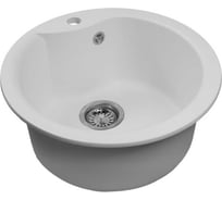 Мойкa MIXLINE ML-GMS101 СТАНДАРТ круглая, белый 331, 480 мм, глубина чаши 190 558079